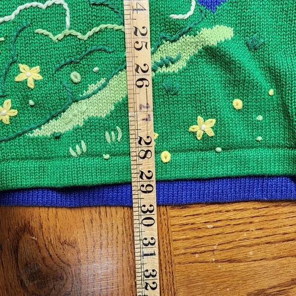 The Quaker Factory Plus Size 1X Red Sweater Light House Sail Boat Short Sleeve - Picture 4 of 7